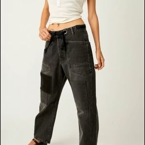 We The Free Charcoal Lace-Up Pants